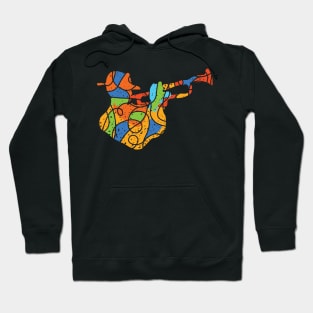 Fancy Trumpet Player Deco Style Hoodie